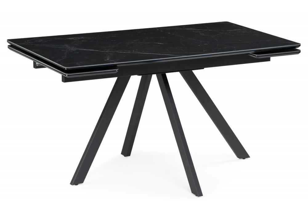 Керамический стол Вилли 140(200)х80х75 черный мрамор, черный