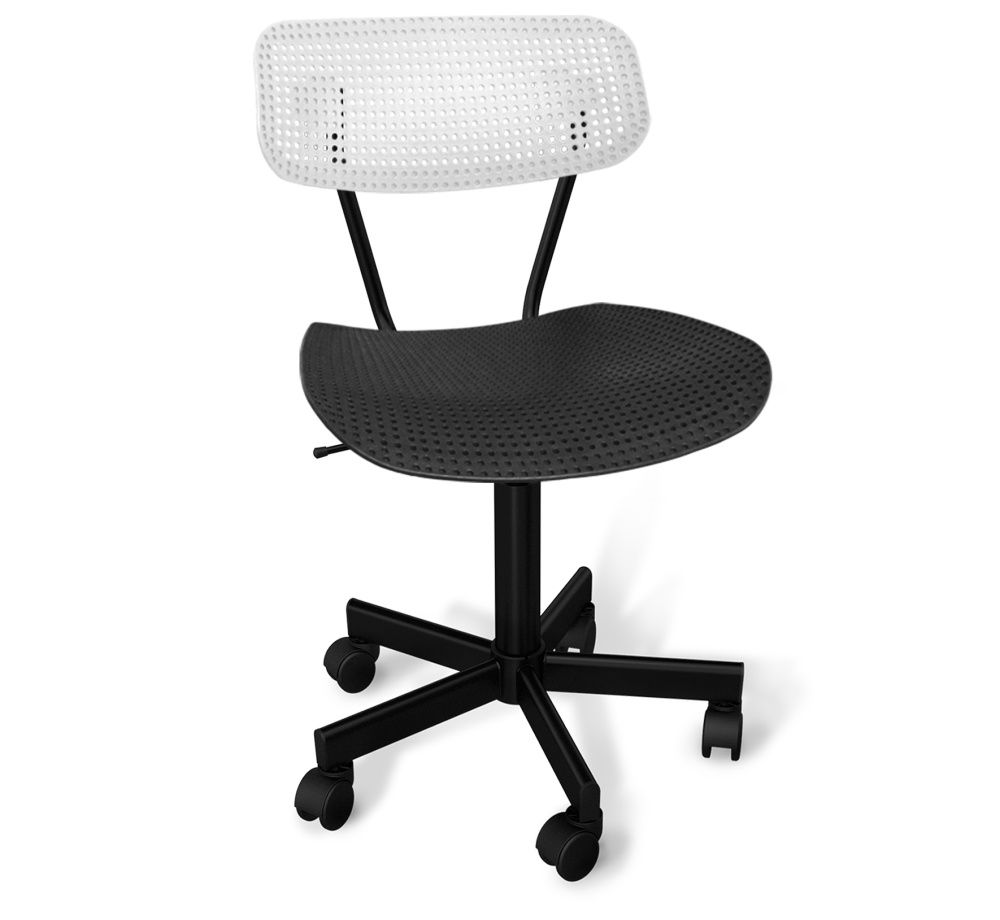 Стул подъемно-поворотный SHT-ST85/S121М белый, черный муар