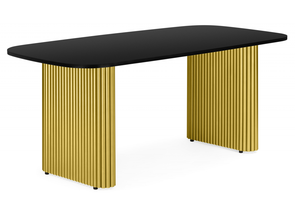 Стол деревянный Бавария B 180 х 90 черная пленка шагрень, золото