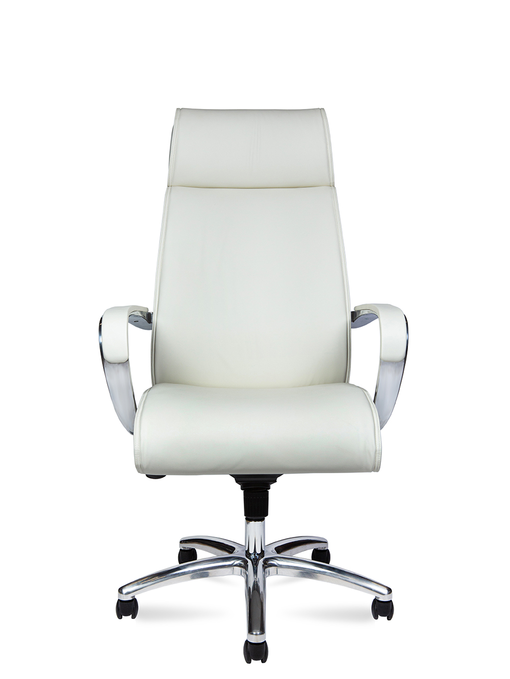 Кресло офисное Sorbonne слоновая кость, экокожа и металл, мягкое сиденье, с подлокотниками