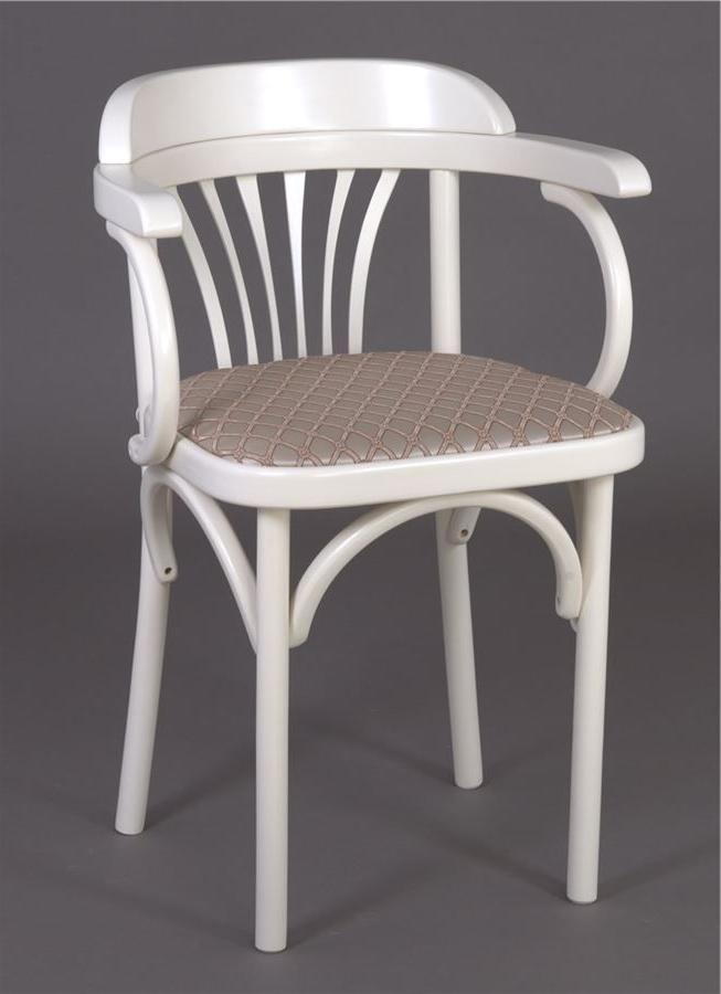 Деревянный стул Венский слоновая кость с мягким сиденьем из ткани 1 бежевый