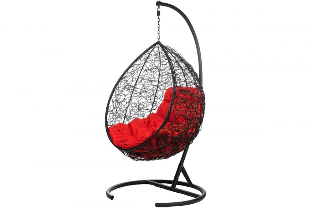 Кресло подвесное Tropica Black R красная подушка