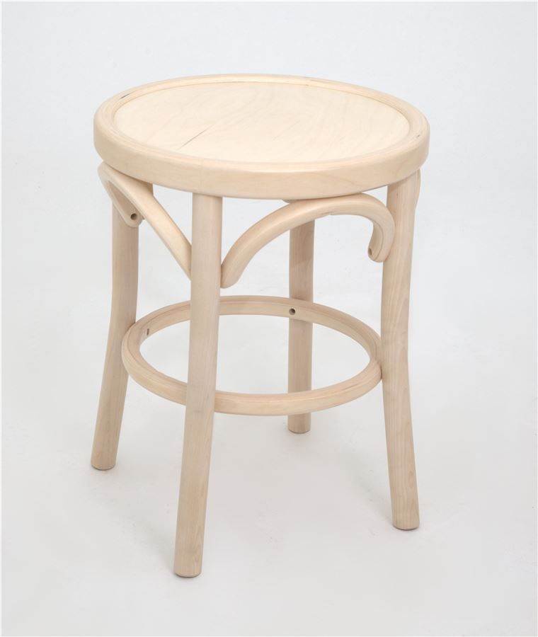 Деревянный табурет Венский беленый дуб с твердым сиденьем