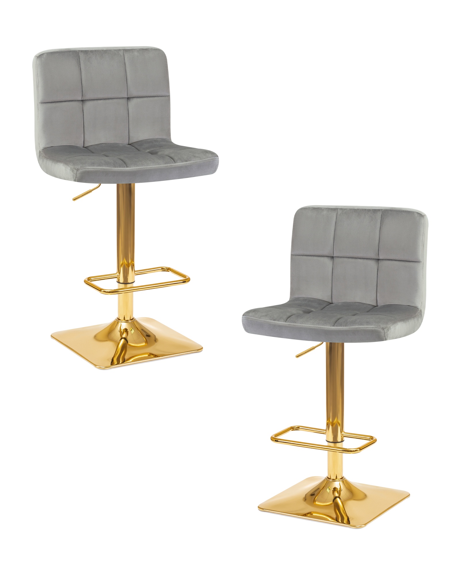Набор 2 шт Стул барный GOLDIE, серый велюр (MJ9-75)