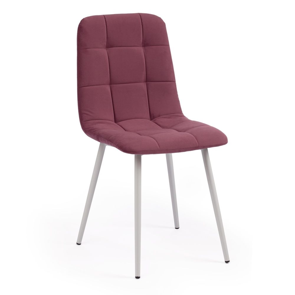 Стул CHILLY MAX велюр и металл, 45х59х88 см, сливовый 16, белый