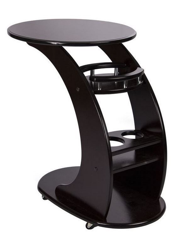 Журнальный столик "Люкс" подкатной на колесиках прикроватный в цвете венге