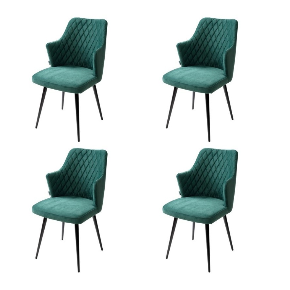 Стул HERMAN зеленый #19 велюр, черный каркас