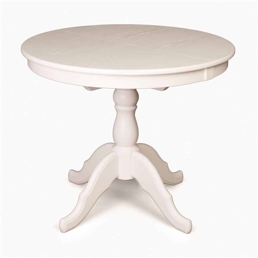 Раздвижной стол Круглый 90 белая эмаль