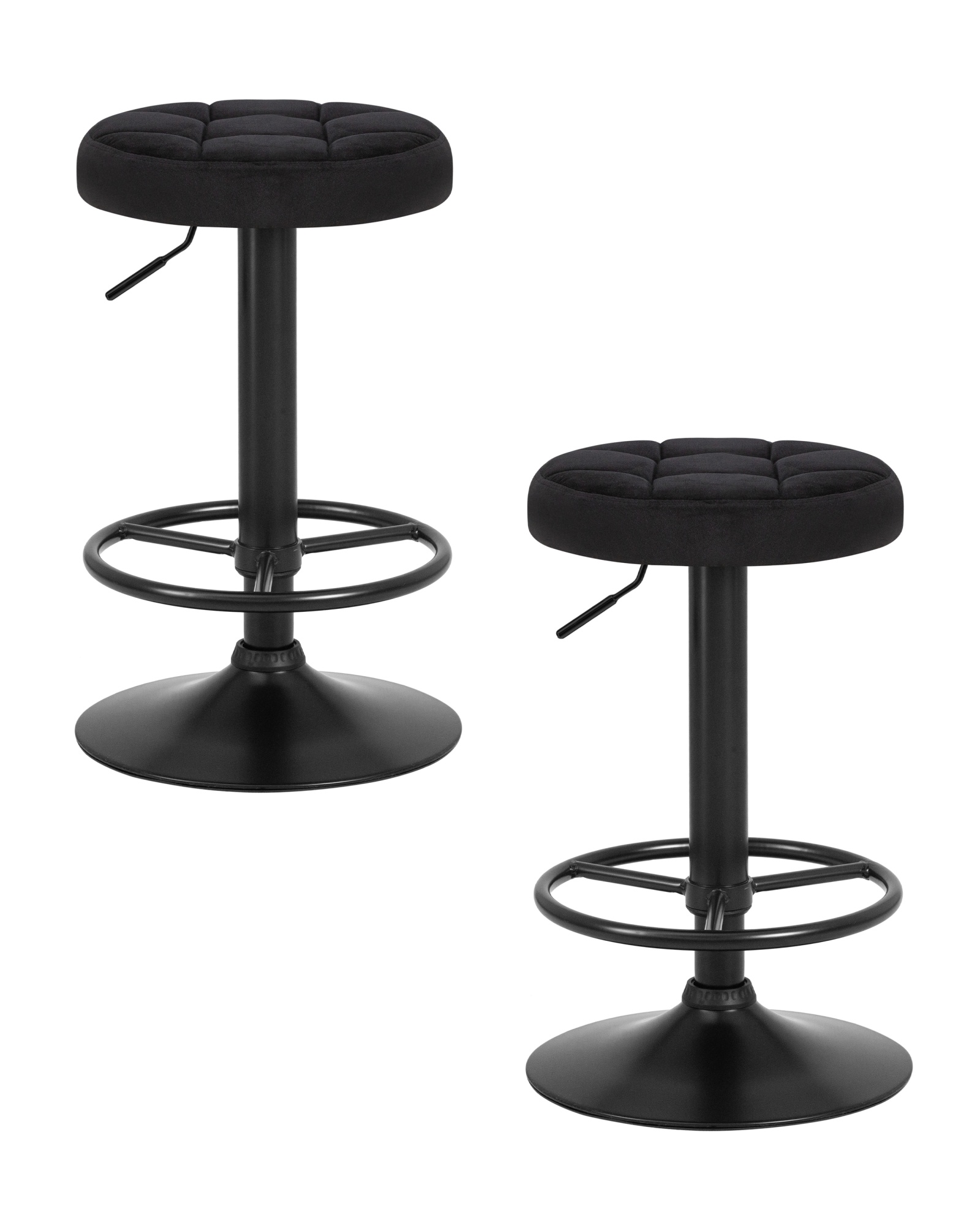 Набор 2 шт Табурет барный BRUNO BLACK, черный велюр (MJ9-101)
