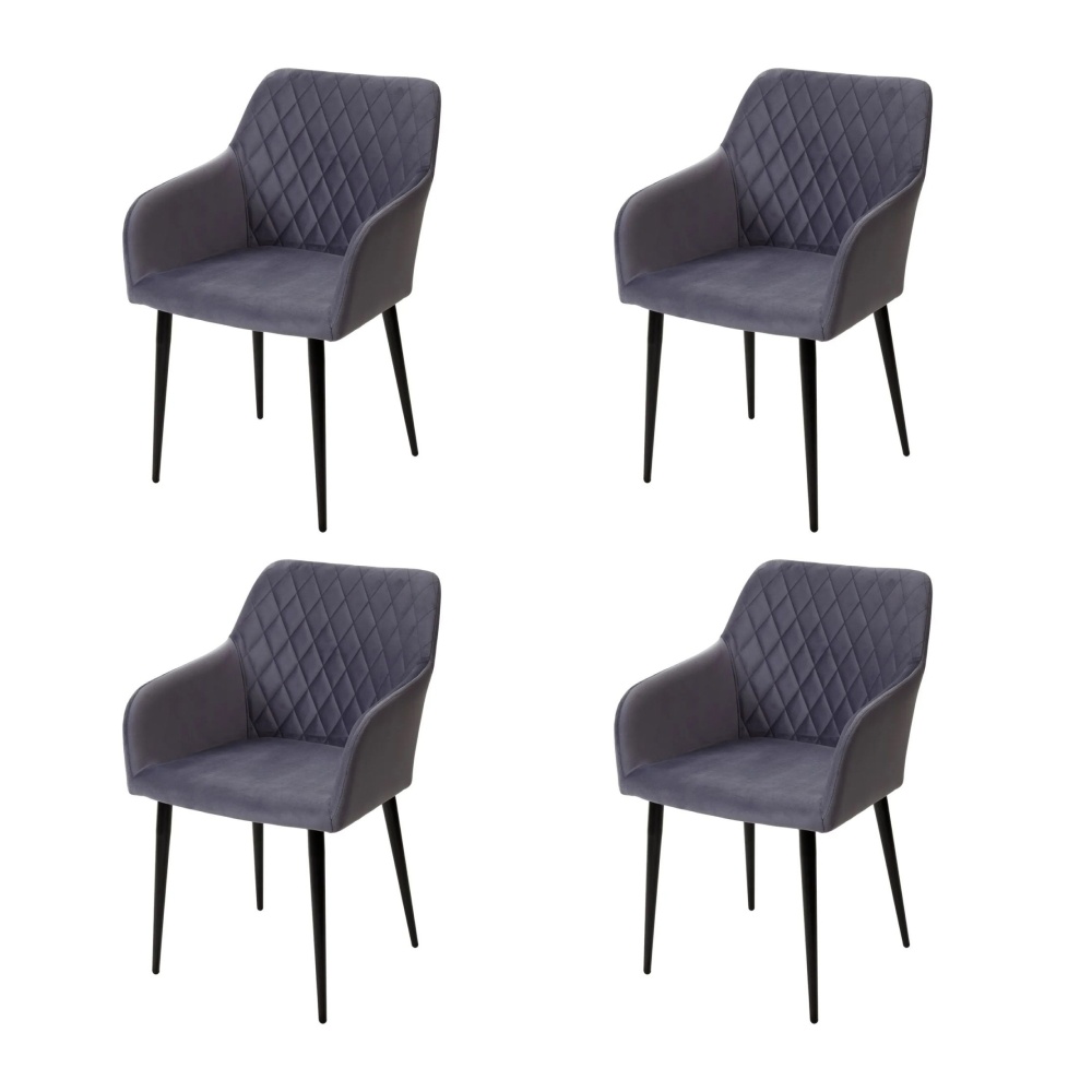 Стул BRANDY-X серый #27 велюр, черный каркас