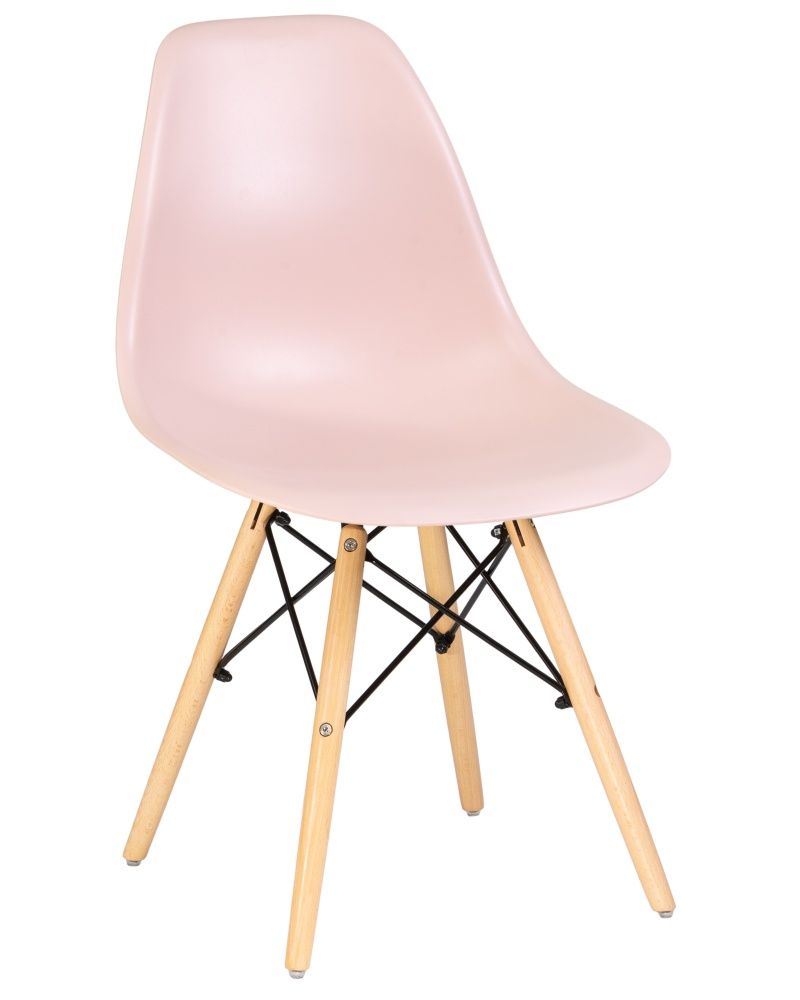 Стул обеденный DSW ножки светлый бук, светло-розовый PK-02