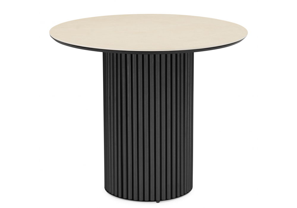 Керамический стол Барел 89 okara light yellow, черный