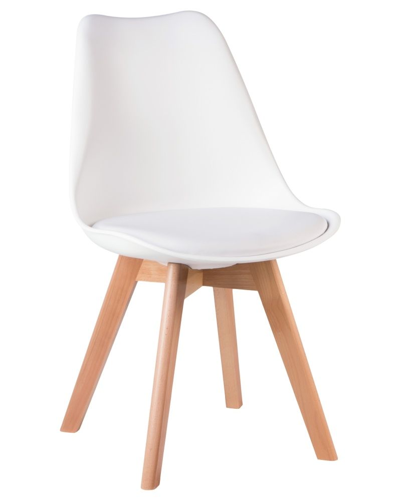 Стул обеденный JERRY SOFT ножки светлый бук сиденья белый W-02