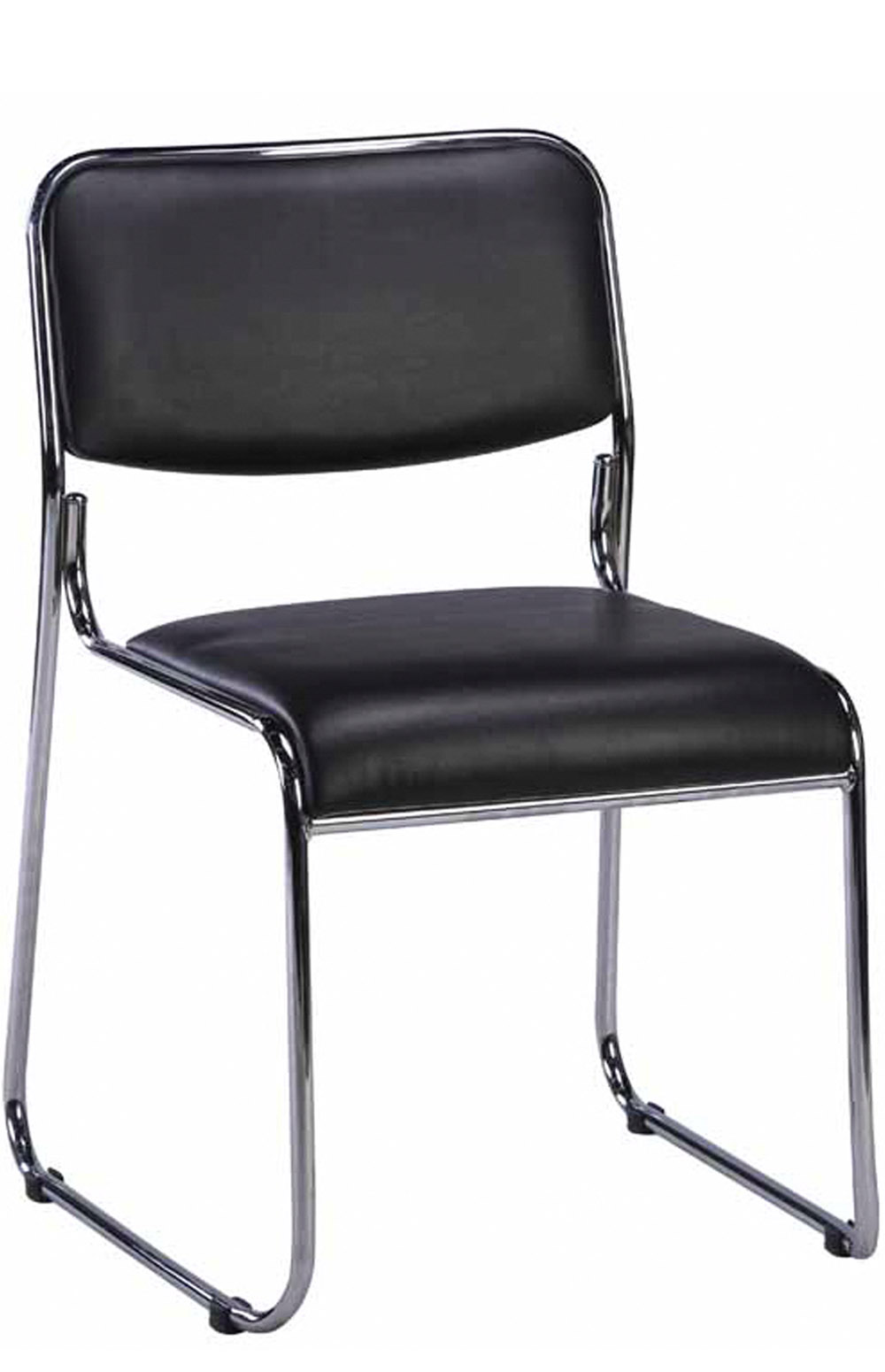 Офисное кресло Fix хромированный экокожа черный