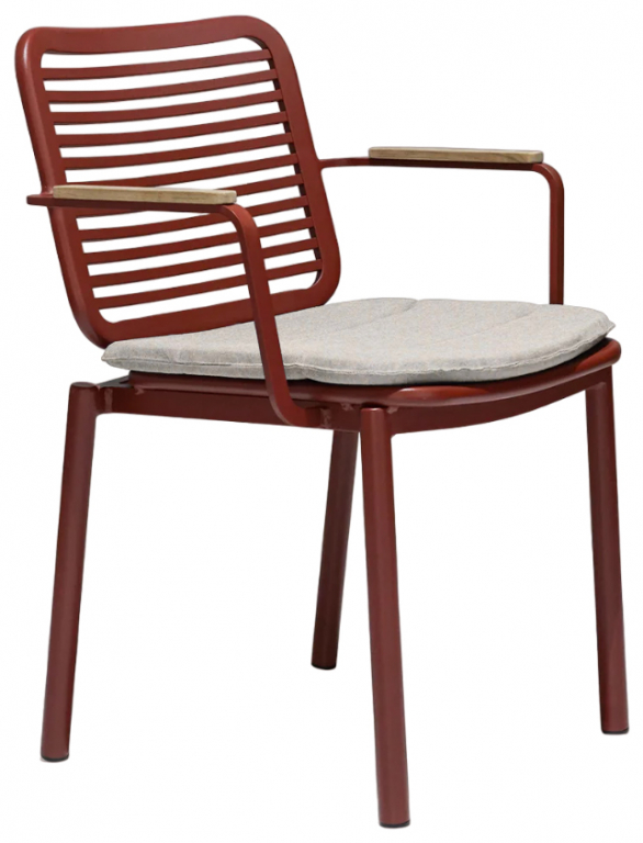 Кресло металлическое с подушкой Tagliamento Armona терракотовый