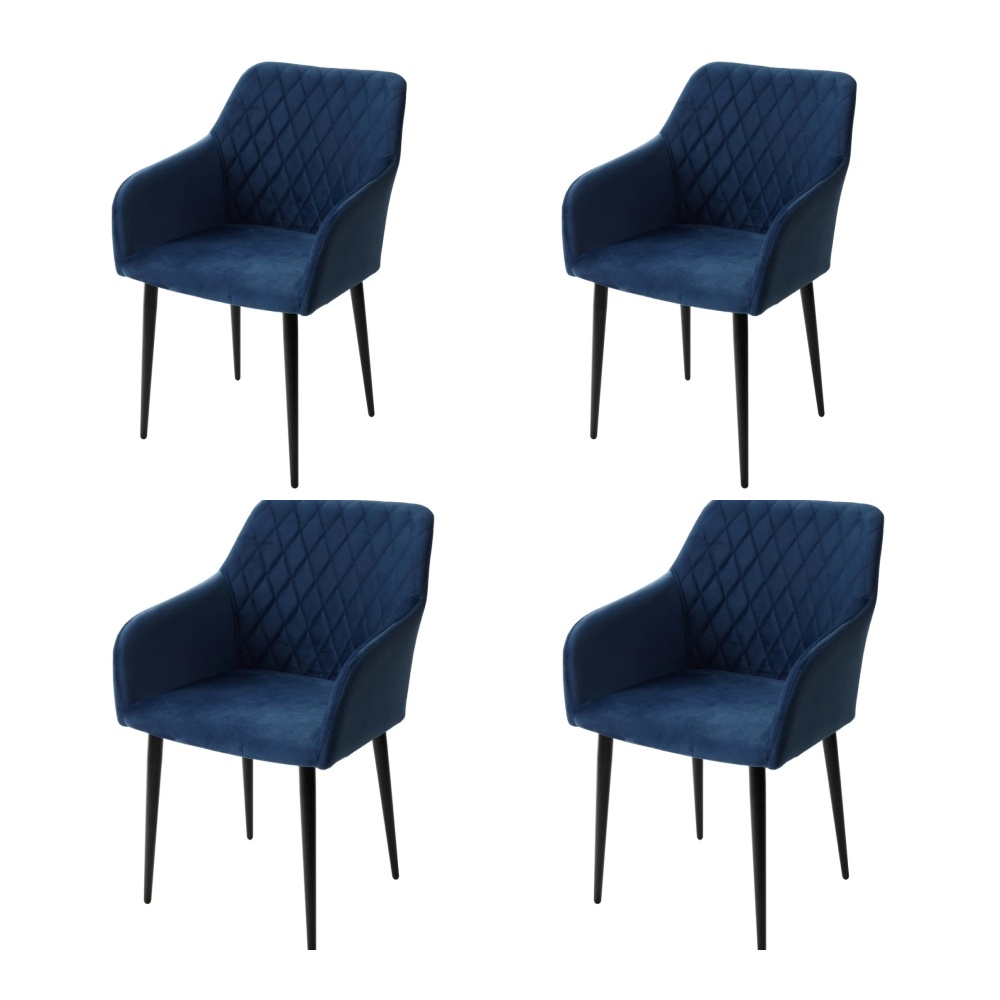 Стул BRANDY-X синий #29 велюр, черный каркас