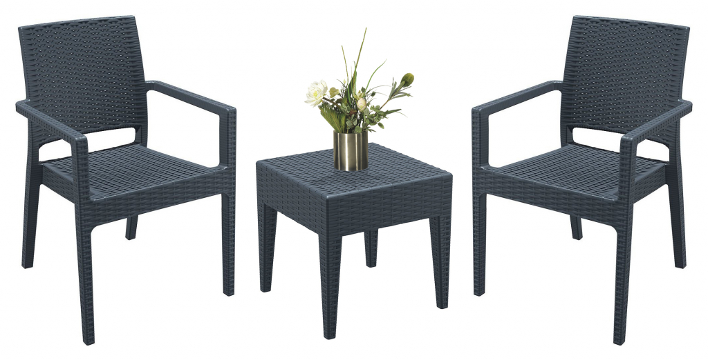 Комплект пластиковой мебели Siesta Contract Miami Ibiza антрацит