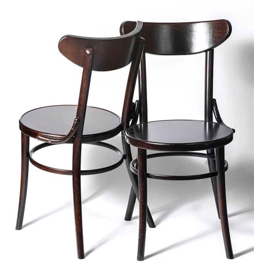 Деревянный стул венский Luna темный орех с твердым сиденьем