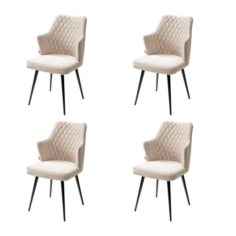 Стул HERMAN 360 градусов, латте #25 велюр, черный каркас