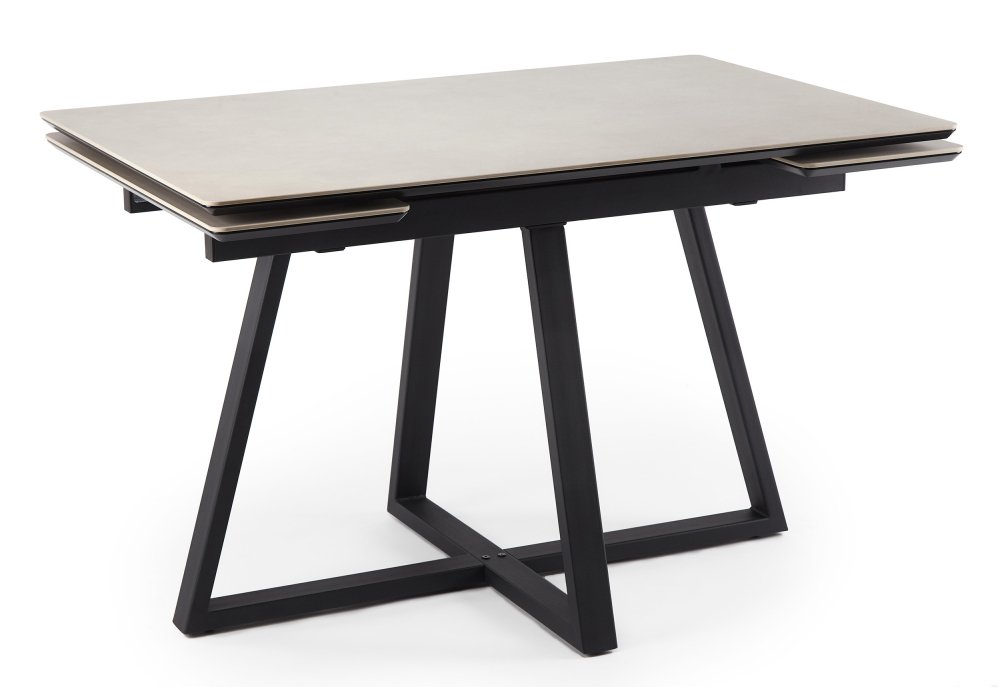 Керамический стол Памелла 140(200)х80 carmen light grey, черный