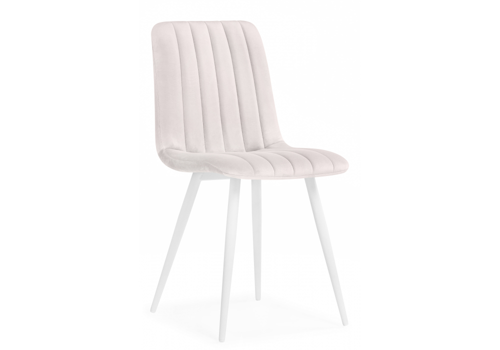 Стул на металлокаркасе Дани молочный велюр velutto 67, белый