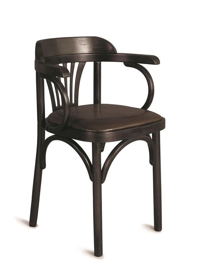 Деревянный стул Венский венге с мягким сиденьем из коричневой экокожи