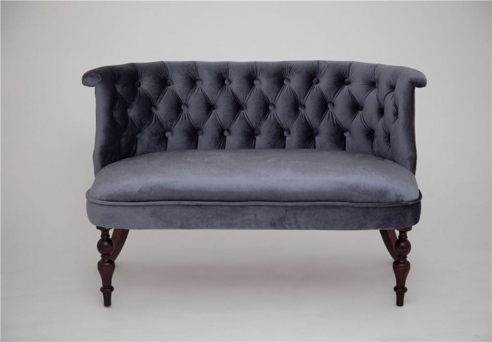 Диван Бархат темный тон, 36 - голубовато-серый