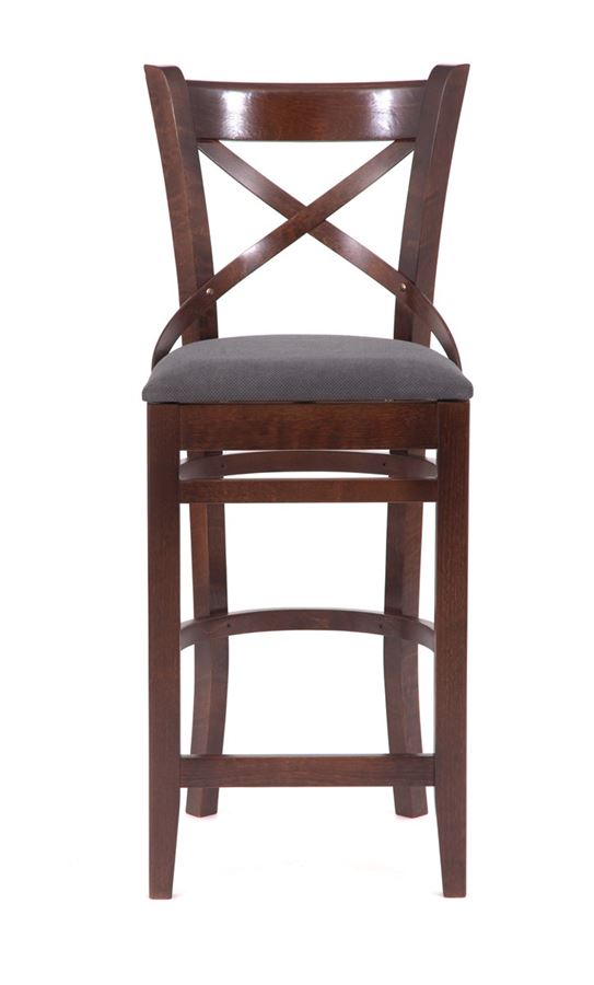 Стул барный "Hugo" темное дерево, серый