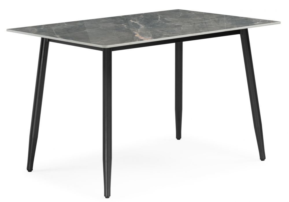 Керамический стол Rion 120 серый мрамор, черный
