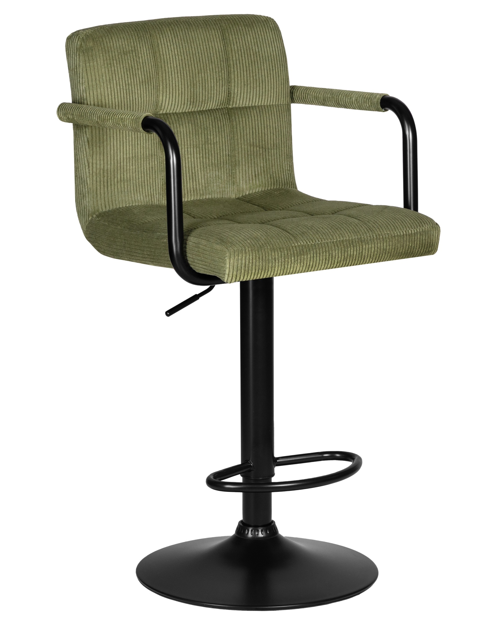 Стул барный KRUGER ARM BLACK зеленый вельвет