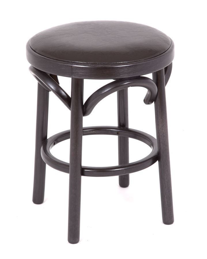 Деревянный табурет Венский  венге с мягким сиденьем из коричневой экокожи