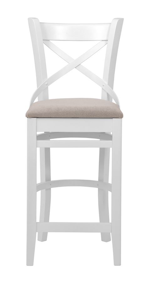 Стул барный "Hugo" белая эмаль, бежевый