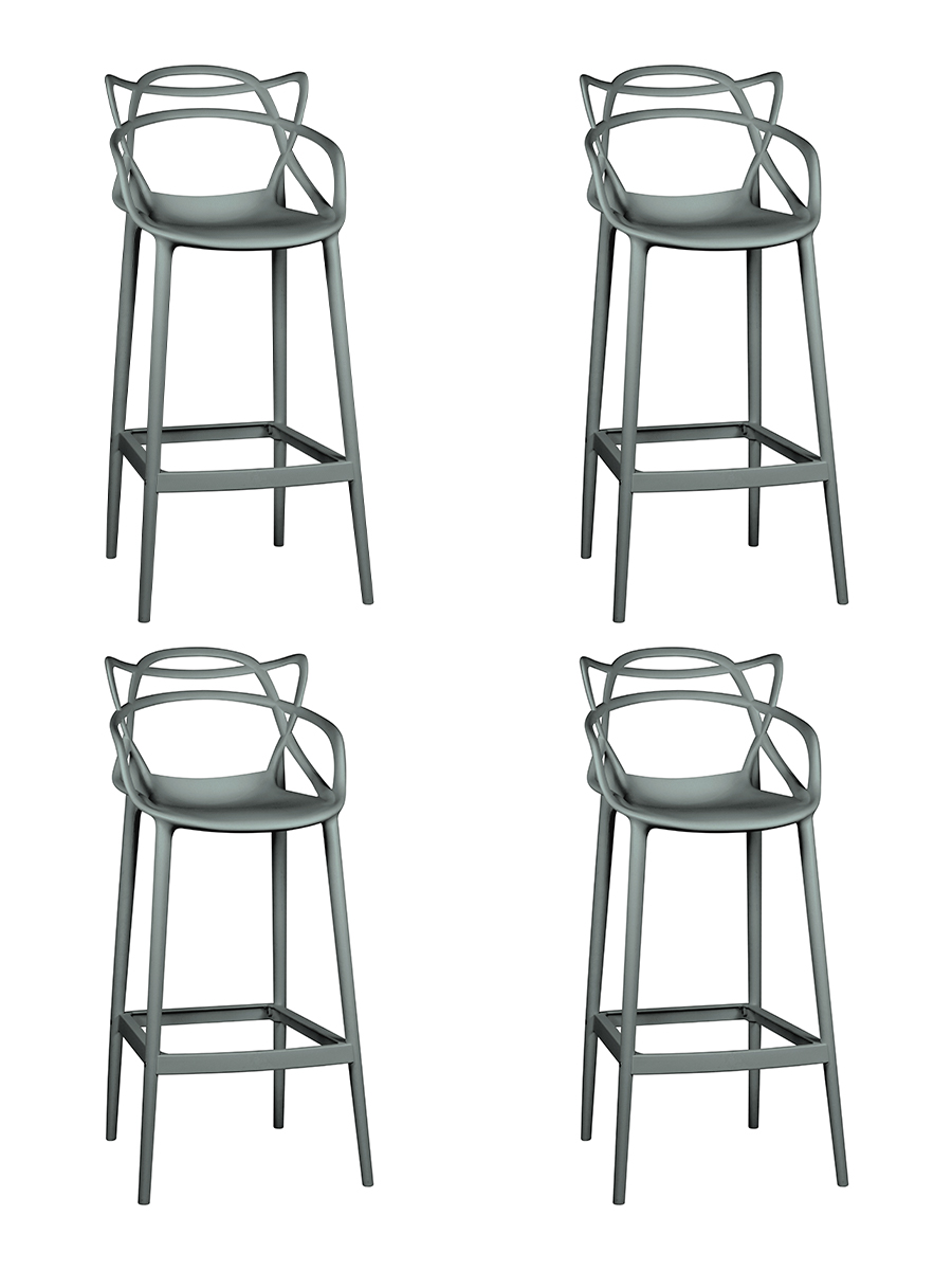 Набор 4 шт Стул барный MASTERS BAR, темно-серый (GR-04)