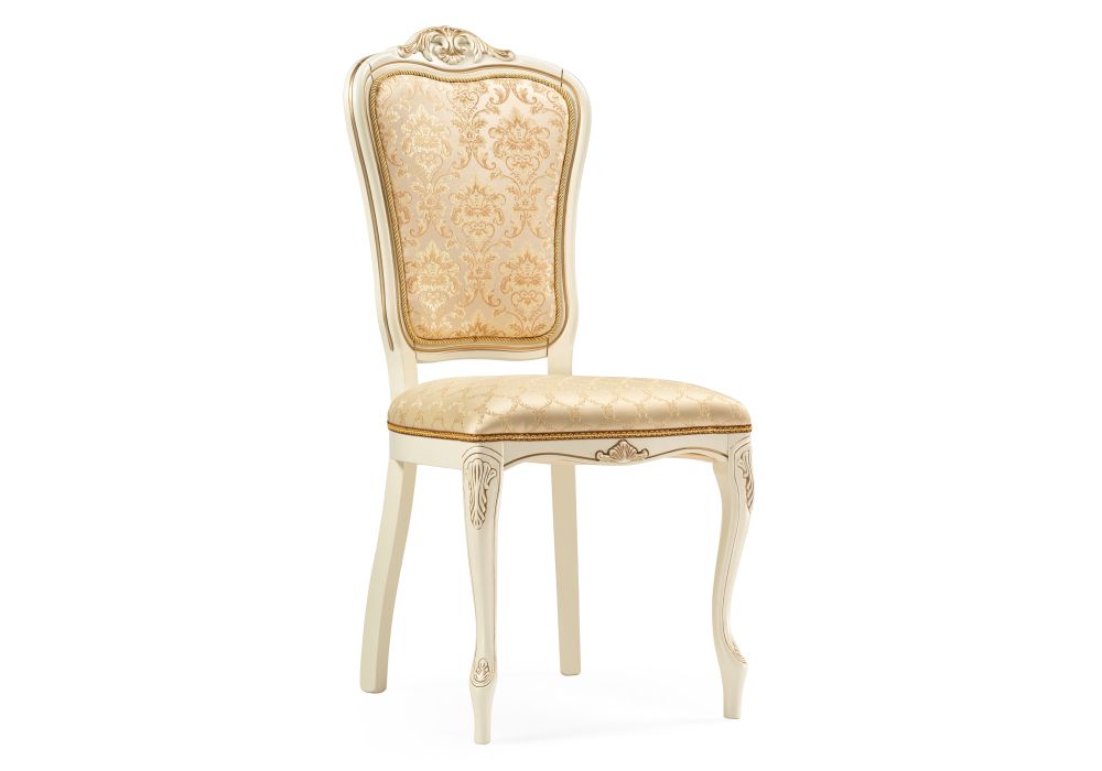 Стул деревянный Руджеро патина золото, бежевый комби