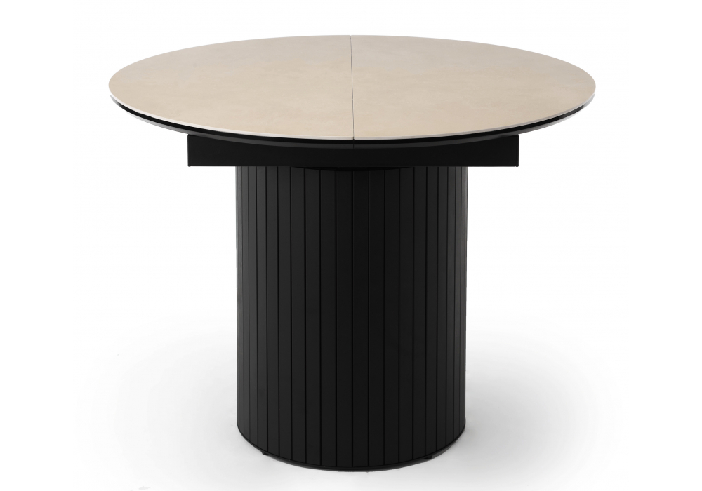 Керамический стол Лорен 100(140) okara light yellow, черный