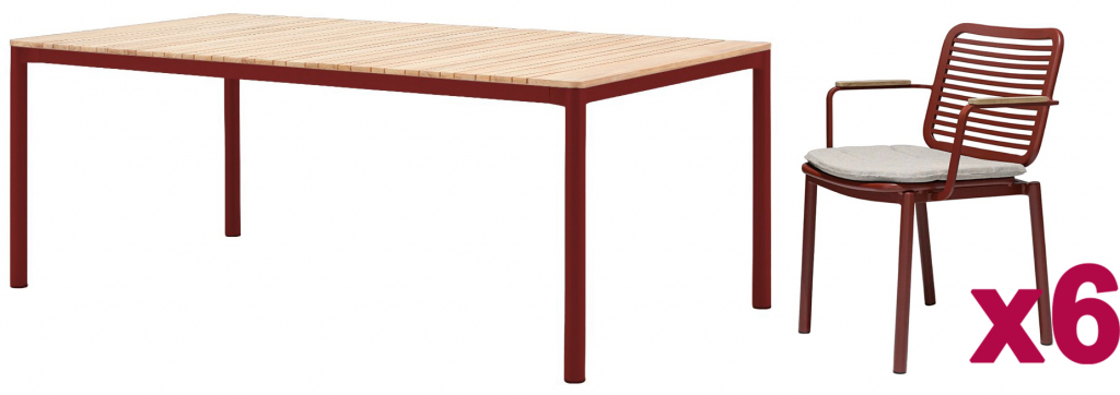 Комплект металлической мебели Tagliamento Armona терракотовый