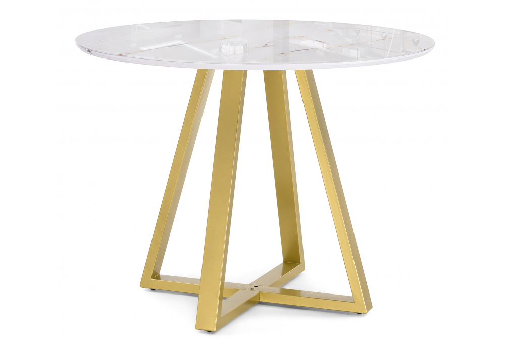 Стеклянный стол Норфолк 100х78 золото