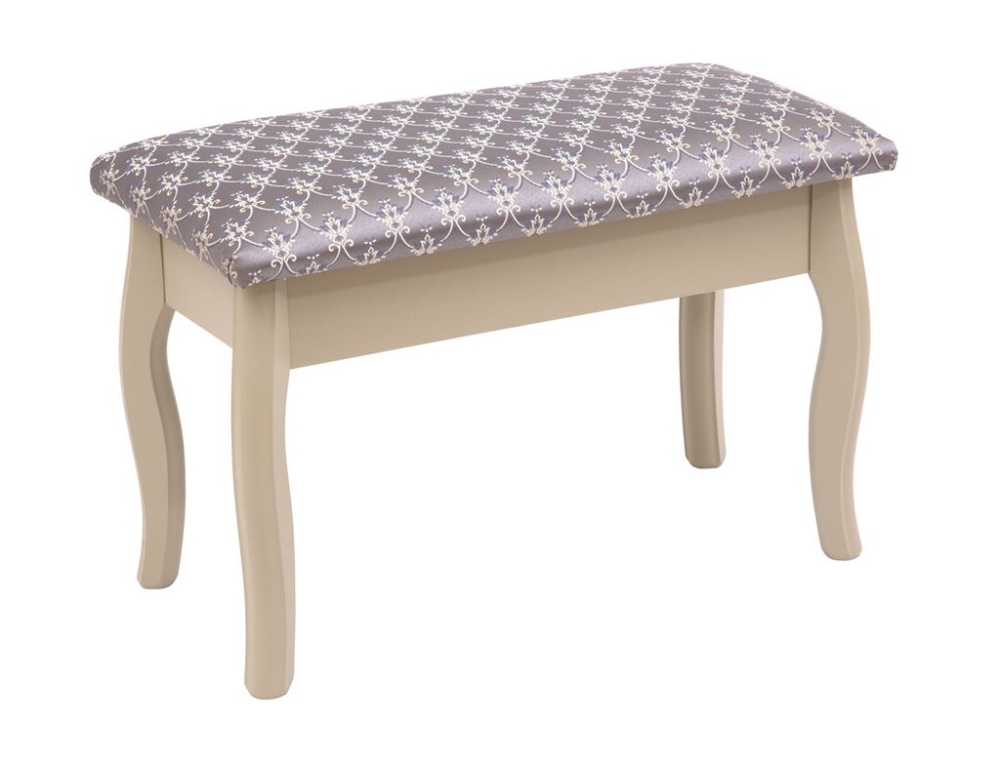 Банкетка из массива березы, ткань Баскет 149, 2 слоновая кость 29С