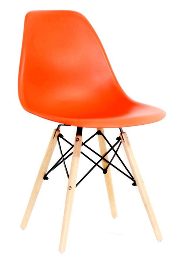 Стул Eames 622 красный, светлое дерево