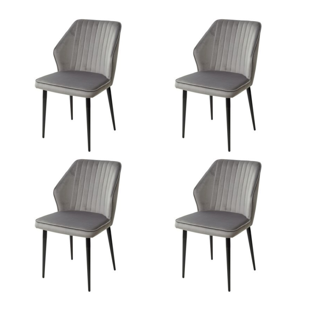 Стул SEATTLE-V светло-серый #26 велюр, черный каркас