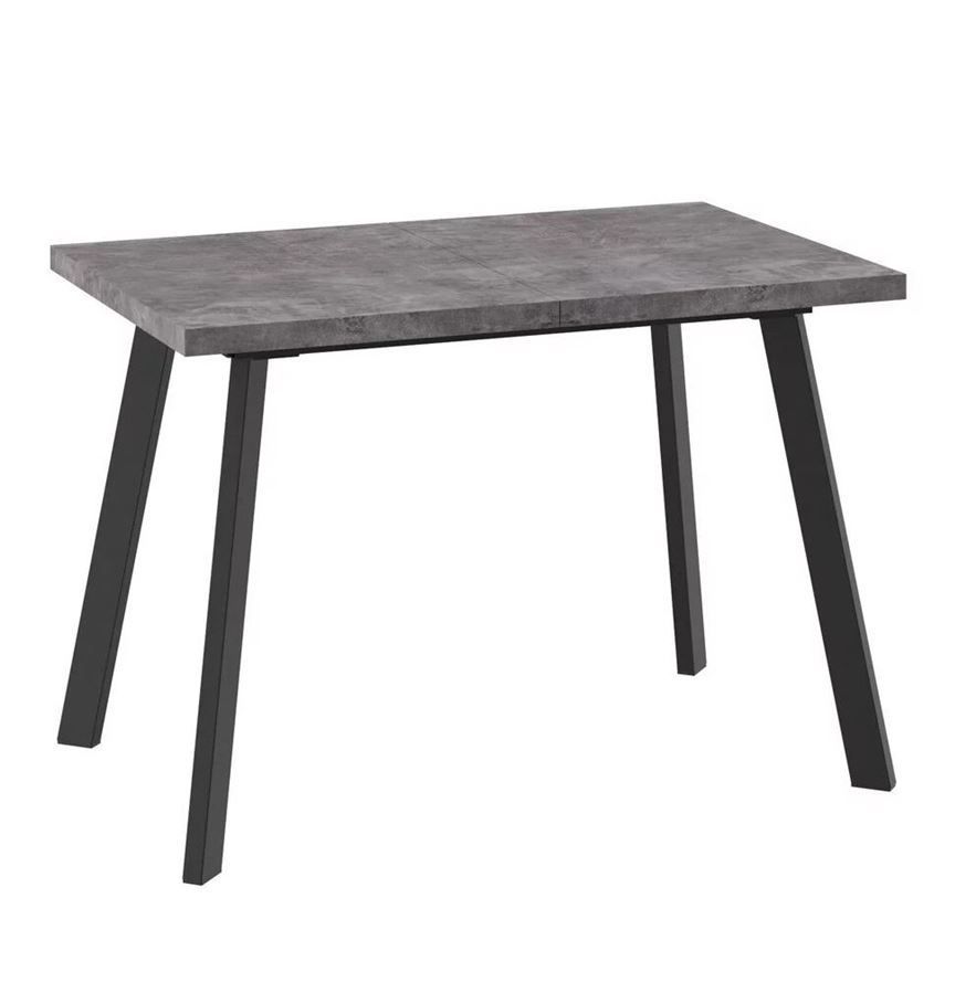 Стол раздвижной БОРГ-110(142)х70 дымчатая керамика, черный