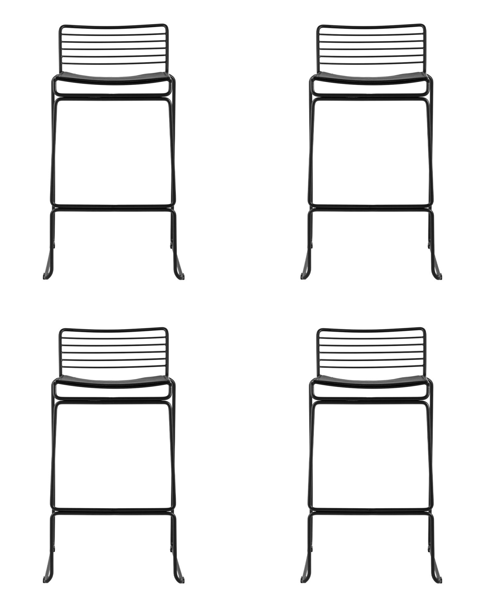 Стул полубарный DANNY черный, с черной подушкой 4 шт.