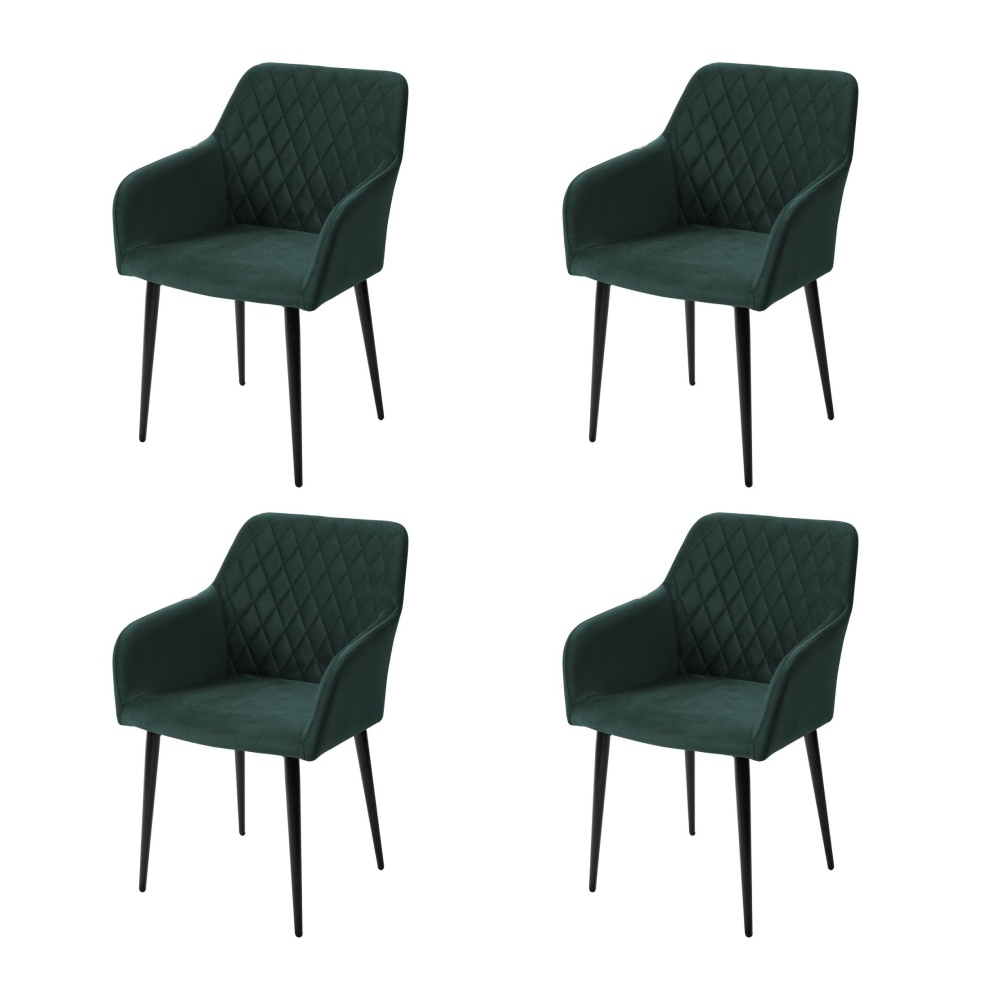 Стул BRANDY-X зеленый #19 велюр, черный каркас