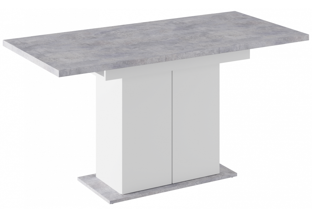 Стол деревянный Carla белый, цемент светлый