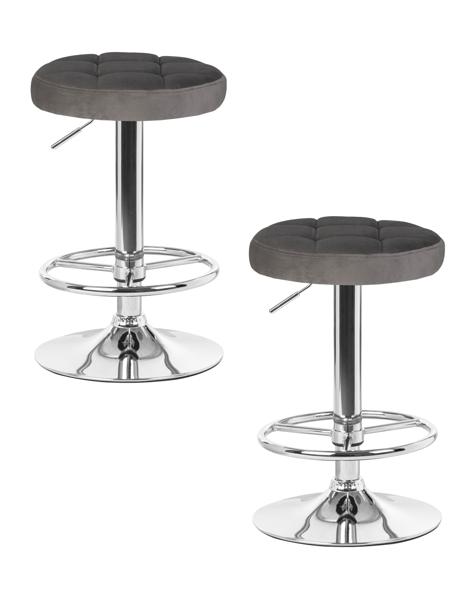 Набор 2 шт Табурет барный BRUNO, серый велюр (MJ9-75)