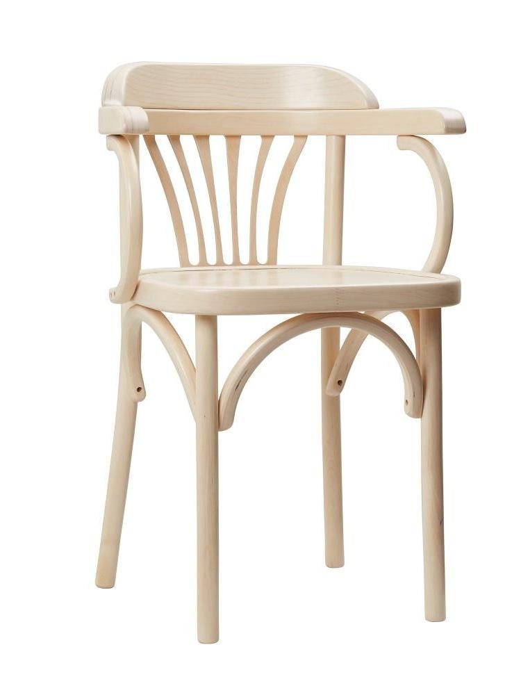 Деревянный стул Венский беленый дуб с твердым сиденьем