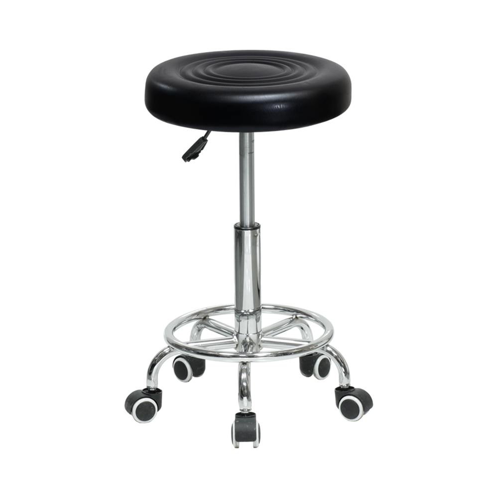 Табурет вращающийся Barneo N-127 Camp Roll, S5, PU черный