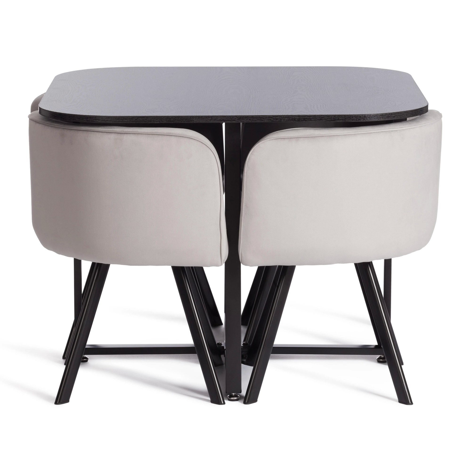 Комплект (стол, 4 стула) QUADRON (mod. PT14) серый