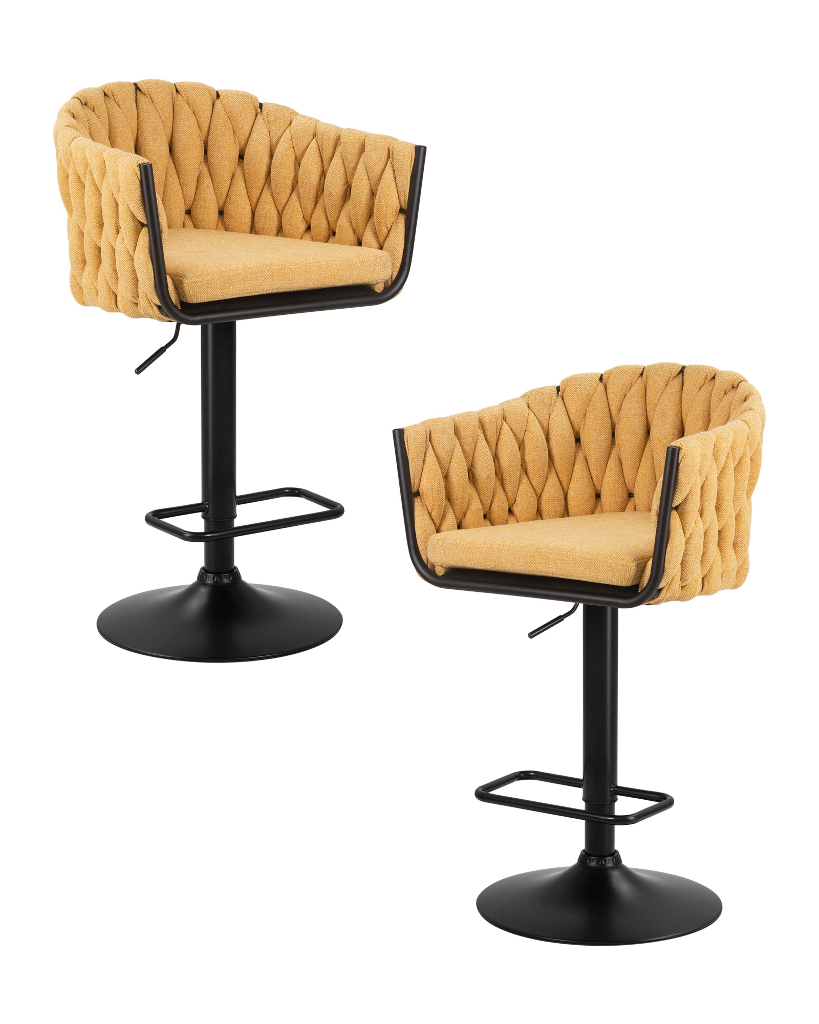 Набор 2 шт Стул барный LEON, желтая ткань (LAR 275-8)