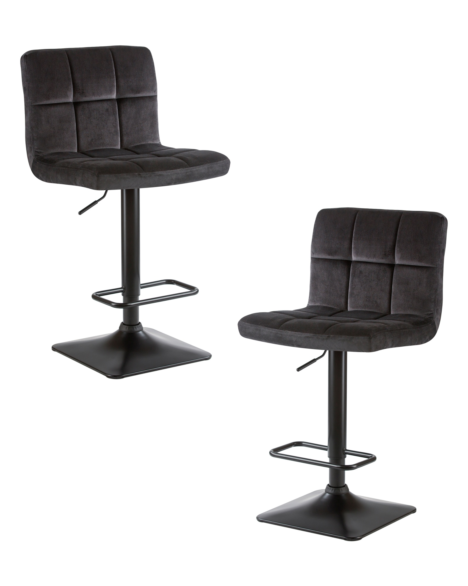 Набор 2 шт Стул барный DOMINIC, черный велюр (MJ9-101)
